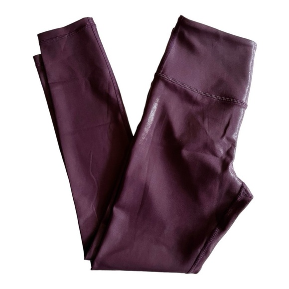 ZYIA Active Plum Metallic Light n Tight High Rise 7/8 Glitter Leggings Size 2 - Picture 8 of 8